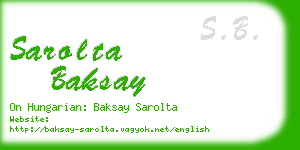 sarolta baksay business card